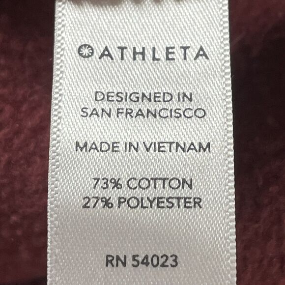 Athleta Sweatshirt Sz S Oversized Cozy Karma Funnel Neck Pullover Maple Red - Picture 7 of 9